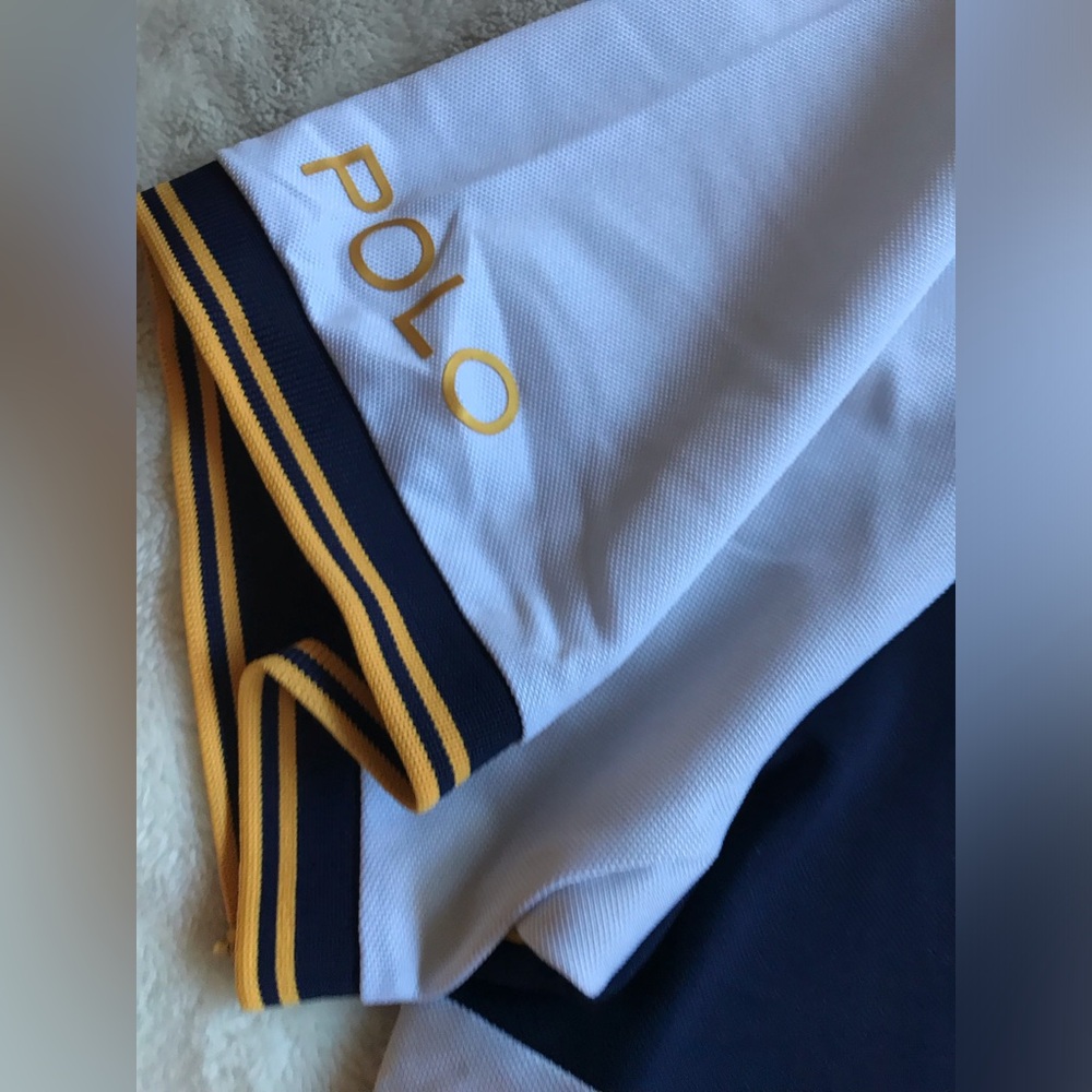 Polo Ralph Lauren Nantucket Crest Navy and Green Striped Yachting Shirt RLYC - Picture 9 of 14